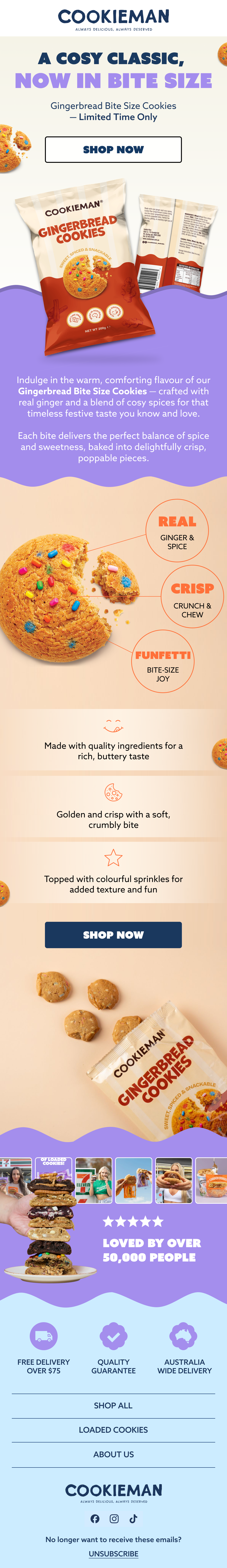 Cookieman — Product launch email design
