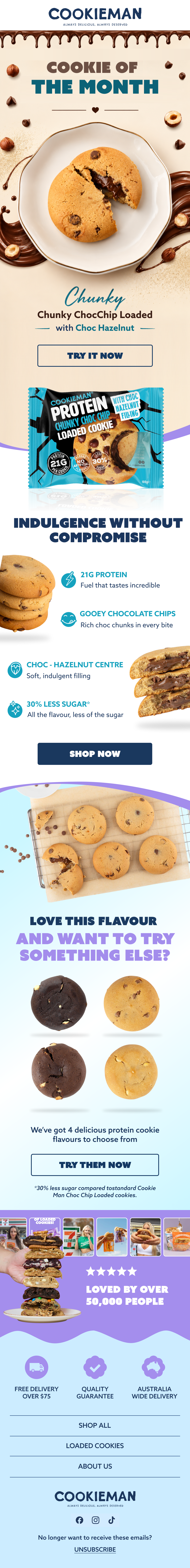 Cookieman — Cookie of the month email design