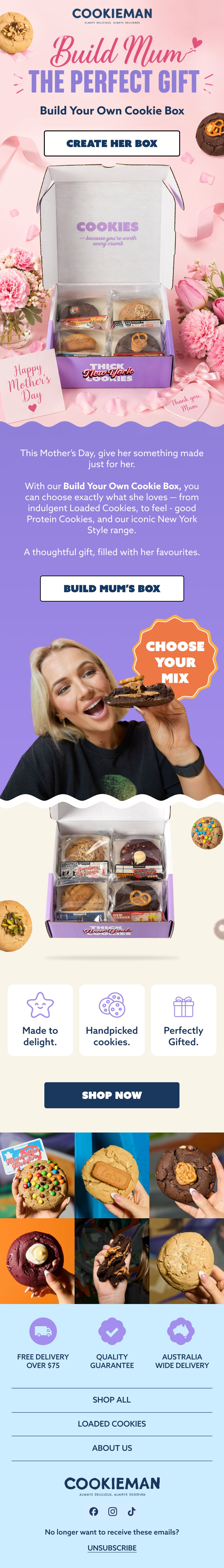 Cookieman — Mother’s Day email design